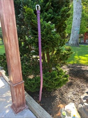 Purple Leather Belt with Silver Buckle